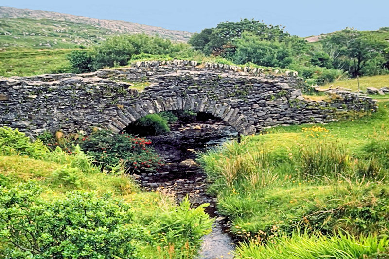 Old dry stone bridge, Castlecove, Ring of Kerry, Ireland
